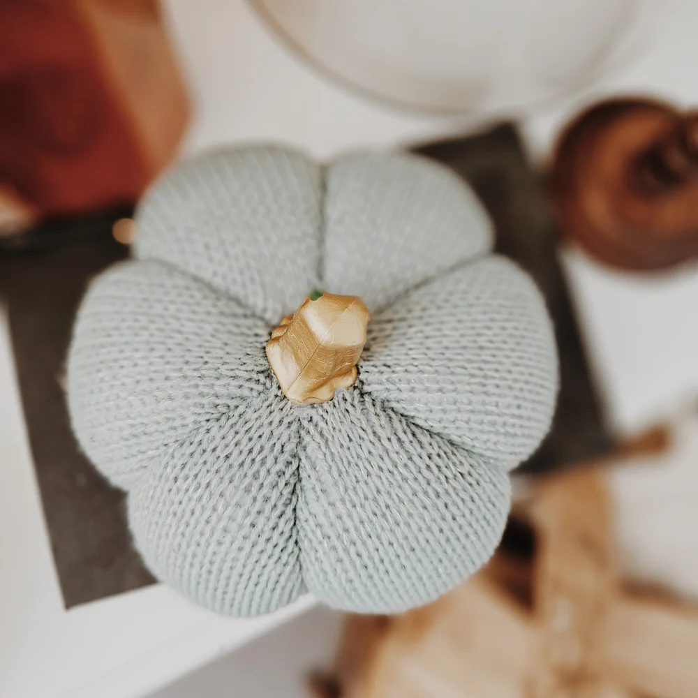 Soft & Cozy Knit Pumpkin Decor Item🎃 - Blue, Green, Gold💙💚💛 **BRAND NEW!!**